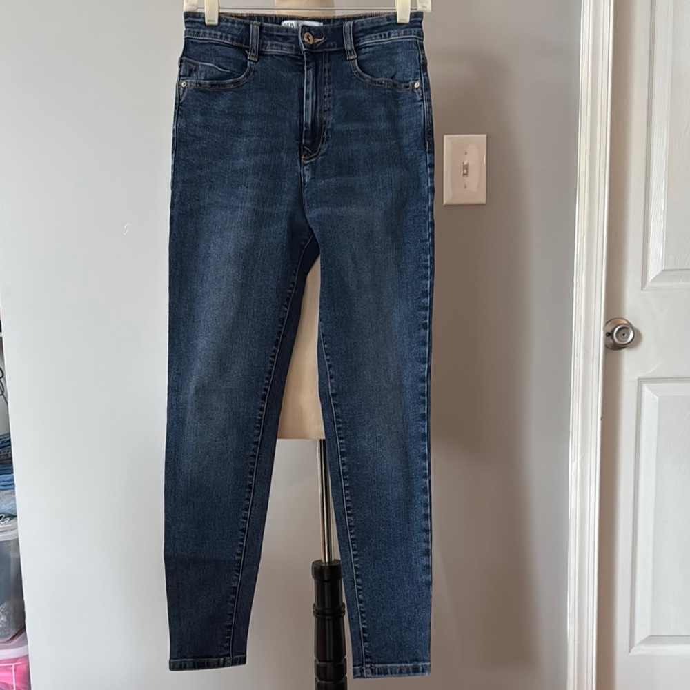 Zara Women's Skinny Jeans - Dark Blue